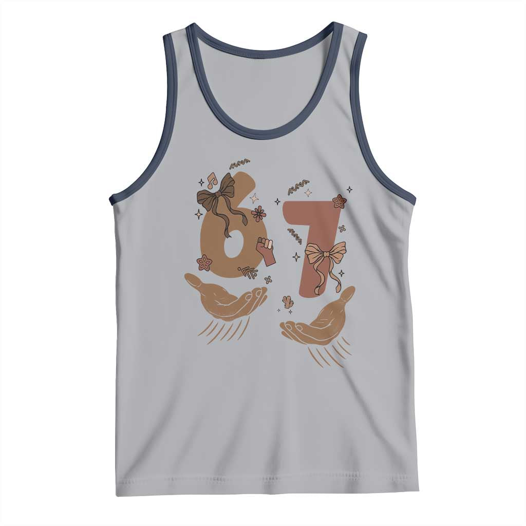 Funny Six Seven Meme Tank Top Black History Women Gift TS12 Athletic Heather Navy Print Your Wear