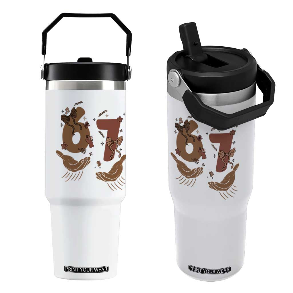 Funny Six Seven Meme Flip Straw Tumbler Black History Women Gift TS12 One Size: 30 oz White Print Your Wear