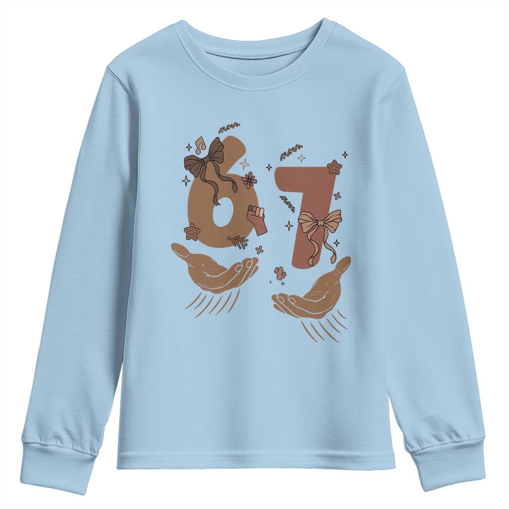 Funny Six Seven Meme Youth Sweatshirt Black History Women Gift TS12 Light Blue Print Your Wear