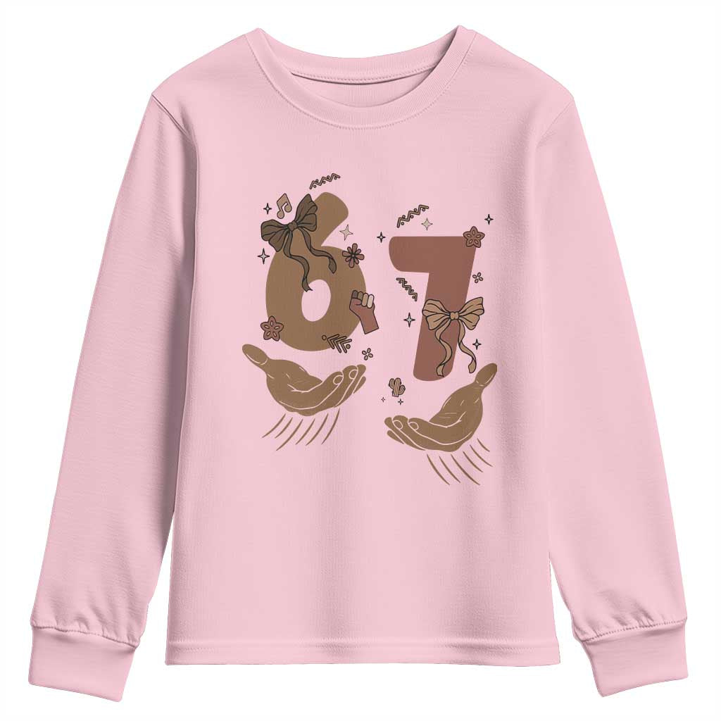 Funny Six Seven Meme Youth Sweatshirt Black History Women Gift TS12 Light Pink Print Your Wear