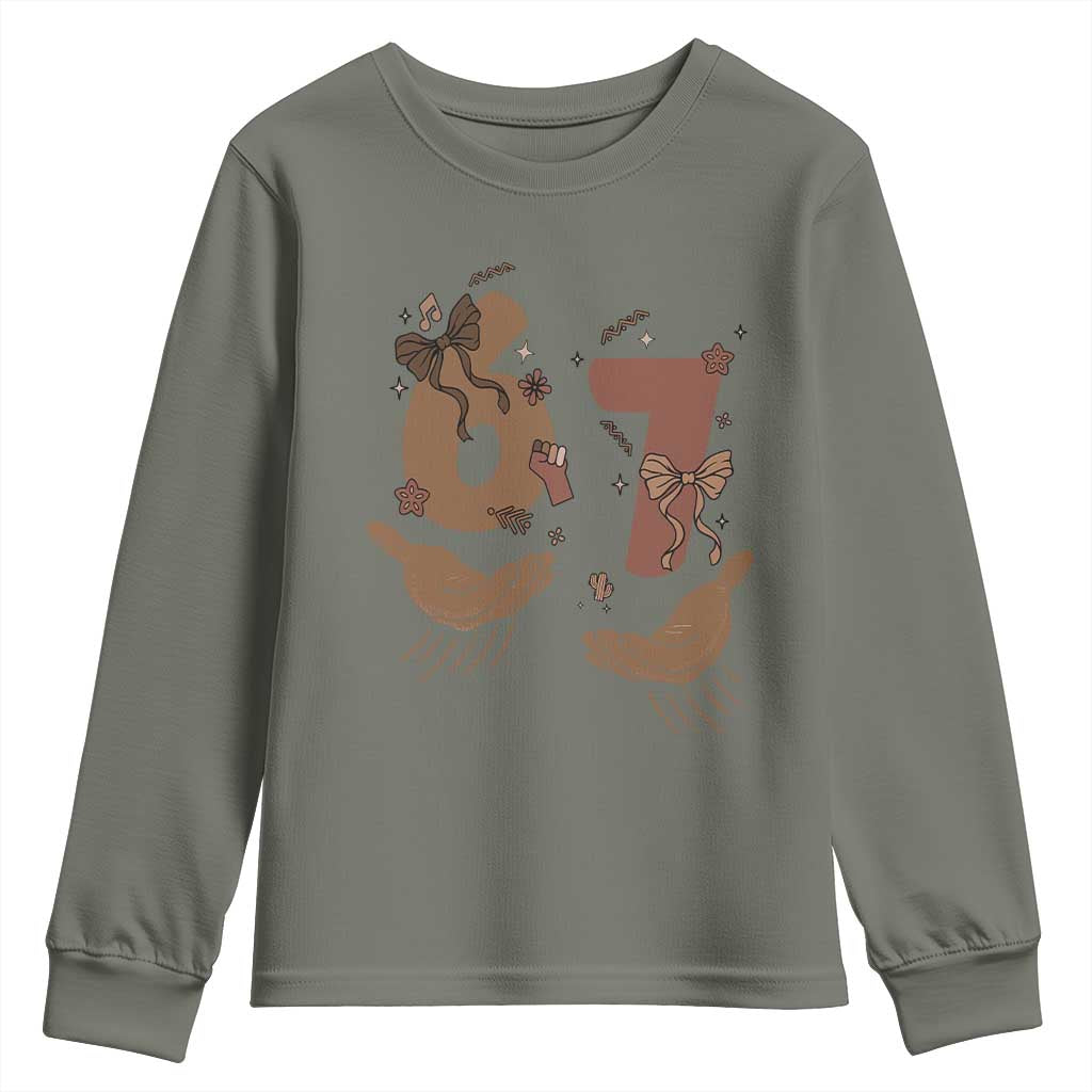 Funny Six Seven Meme Youth Sweatshirt Black History Women Gift TS12 Military Green Print Your Wear