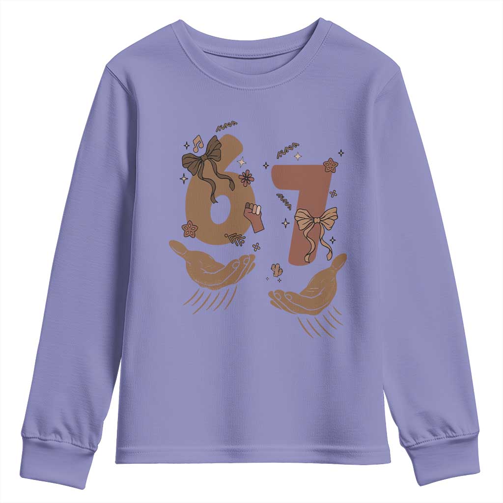 Funny Six Seven Meme Youth Sweatshirt Black History Women Gift TS12 Violet Print Your Wear