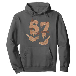 Funny Six Seven Meme Hoodie Melanin Black History Month Gift TS12 Dark Heather Print Your Wear