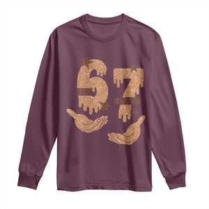 Funny Six Seven Meme Long Sleeve Shirt Melanin Black History Month Gift TS12 Maroon Print Your Wear