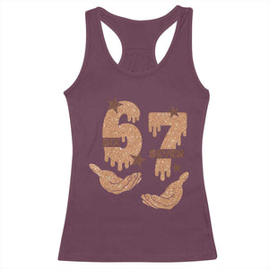 Funny Six Seven Meme Racerback Tank Top Melanin Black History Month Gift TS12 Maroon Print Your Wear