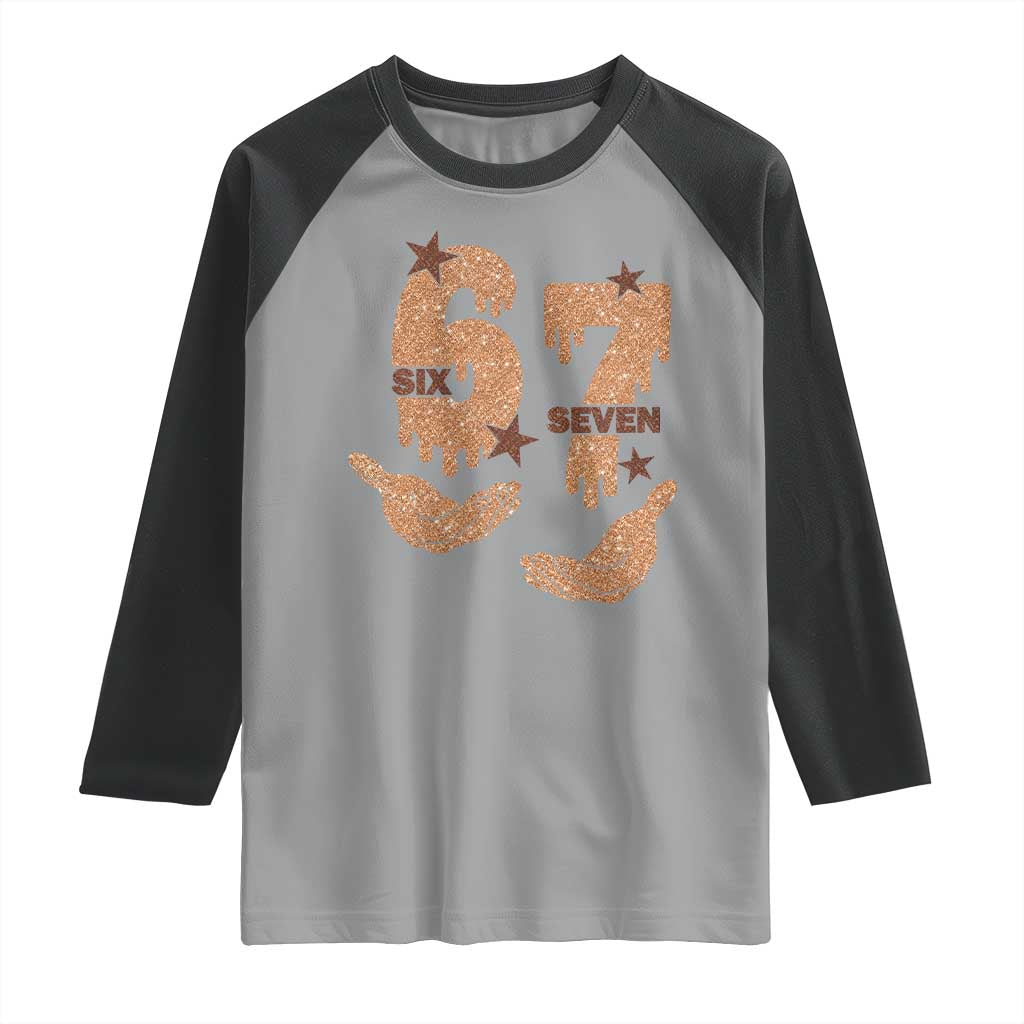 Funny Six Seven Meme Raglan Shirt Melanin Black History Month Gift TS12 Sport Gray Black Print Your Wear