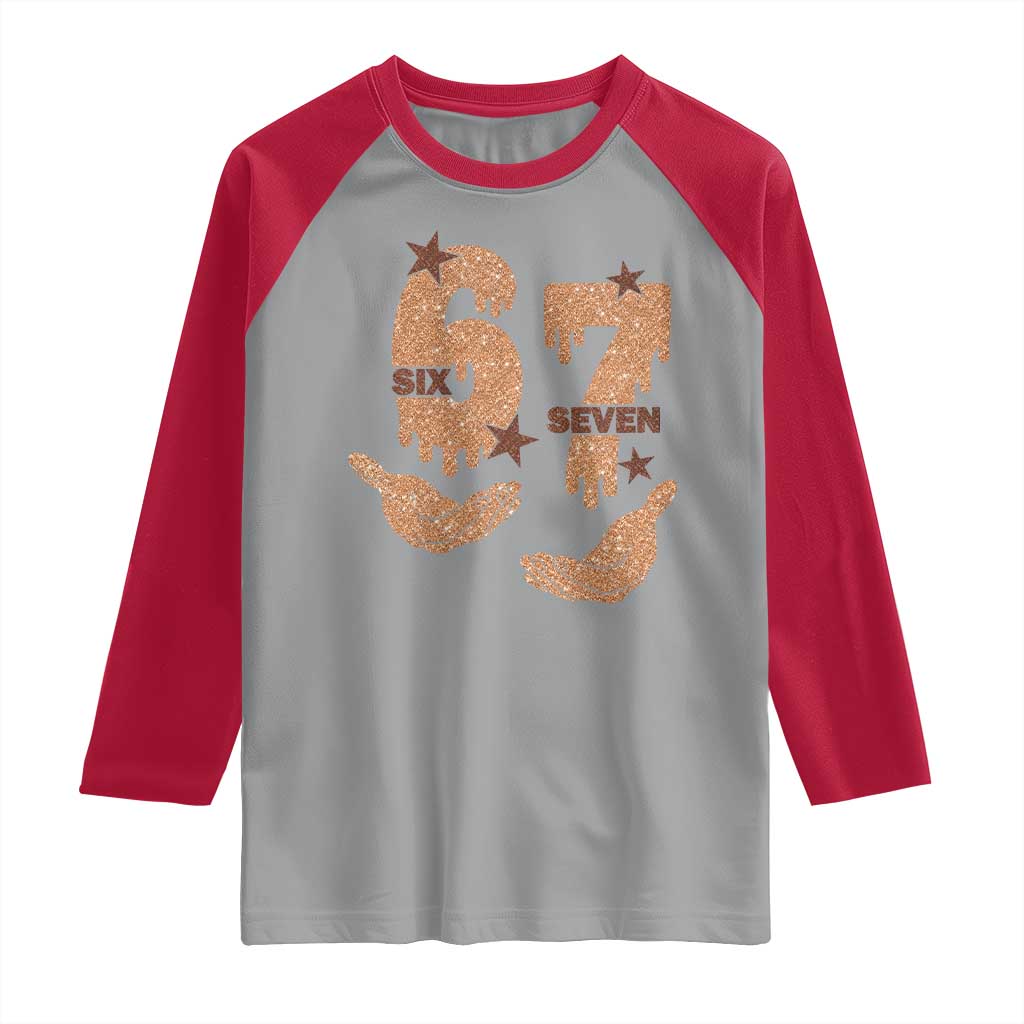 Funny Six Seven Meme Raglan Shirt Melanin Black History Month Gift TS12 Sport Gray Red Print Your Wear