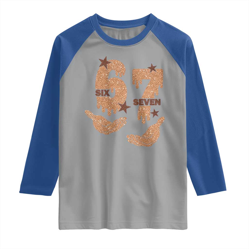 Funny Six Seven Meme Raglan Shirt Melanin Black History Month Gift TS12 Sport Gray Royal Print Your Wear