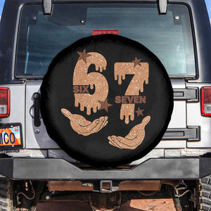 Funny Six Seven Meme Spare Tire Cover Melanin Black History Month Gift TS12 No hole Black Print Your Wear