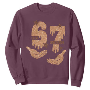 Funny Six Seven Meme Sweatshirt Melanin Black History Month Gift TS12 Maroon Print Your Wear