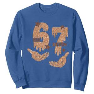 Funny Six Seven Meme Sweatshirt Melanin Black History Month Gift TS12 Royal Blue Print Your Wear