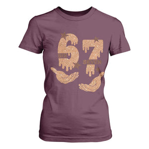 Funny Six Seven Meme T Shirt For Women Melanin Black History Month Gift TS12 Maroon Print Your Wear