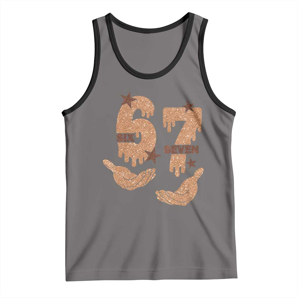 Funny Six Seven Meme Tank Top Melanin Black History Month Gift TS12 Deep Heather Black Print Your Wear