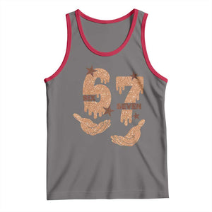 Funny Six Seven Meme Tank Top Melanin Black History Month Gift TS12 Deep Heather Red Print Your Wear
