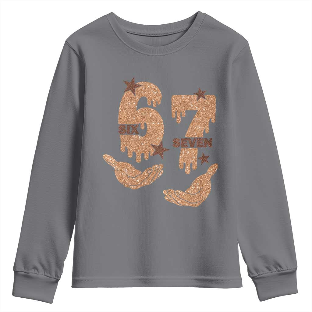 Funny Six Seven Meme Youth Sweatshirt Melanin Black History Month Gift TS12 Charcoal Print Your Wear