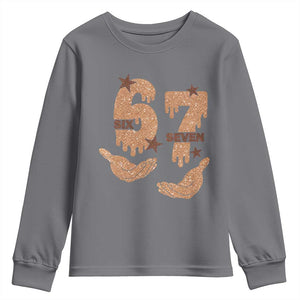 Funny Six Seven Meme Youth Sweatshirt Melanin Black History Month Gift TS12 Charcoal Print Your Wear