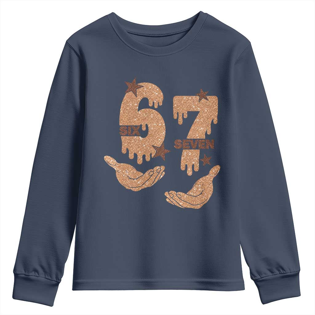 Funny Six Seven Meme Youth Sweatshirt Melanin Black History Month Gift TS12 Navy Print Your Wear