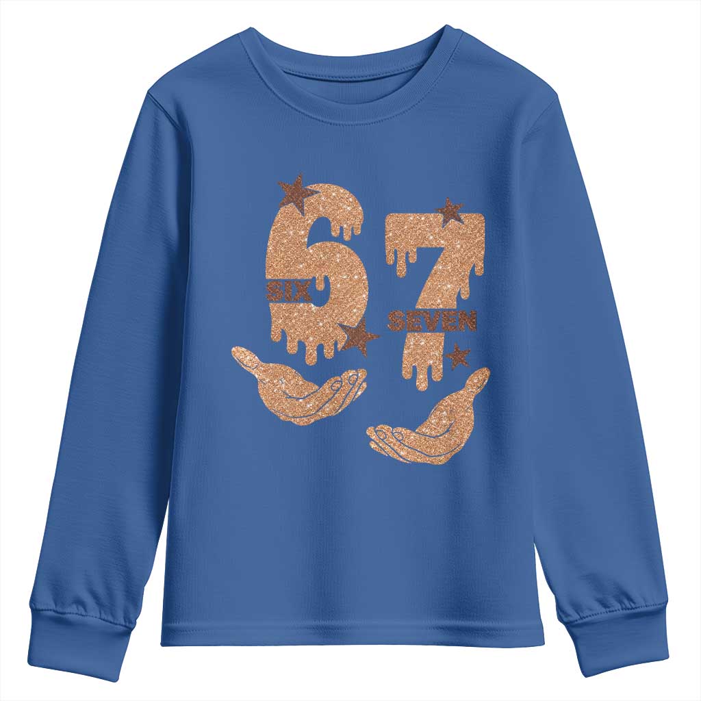 Funny Six Seven Meme Youth Sweatshirt Melanin Black History Month Gift TS12 Royal Blue Print Your Wear