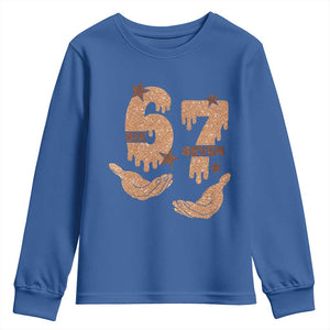 Funny Six Seven Meme Youth Sweatshirt Melanin Black History Month Gift TS12 Royal Blue Print Your Wear