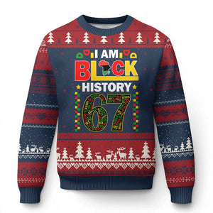 67 Meme Black History Month Ugly Christmas Sweater African American Pride TS12 Navy Red Print Your Wear