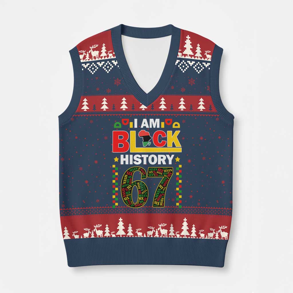 67 Meme Black History Month V-Neck Knit Sweater Vest African American Pride TS12 Navy Red Print Your Wear