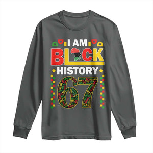 67 Meme Black History Month Long Sleeve Shirt African American Pride TS12 Dark Heather Print Your Wear