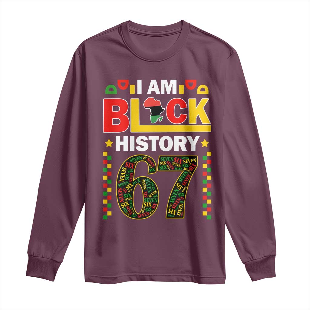 67 Meme Black History Month Long Sleeve Shirt African American Pride TS12 Maroon Print Your Wear