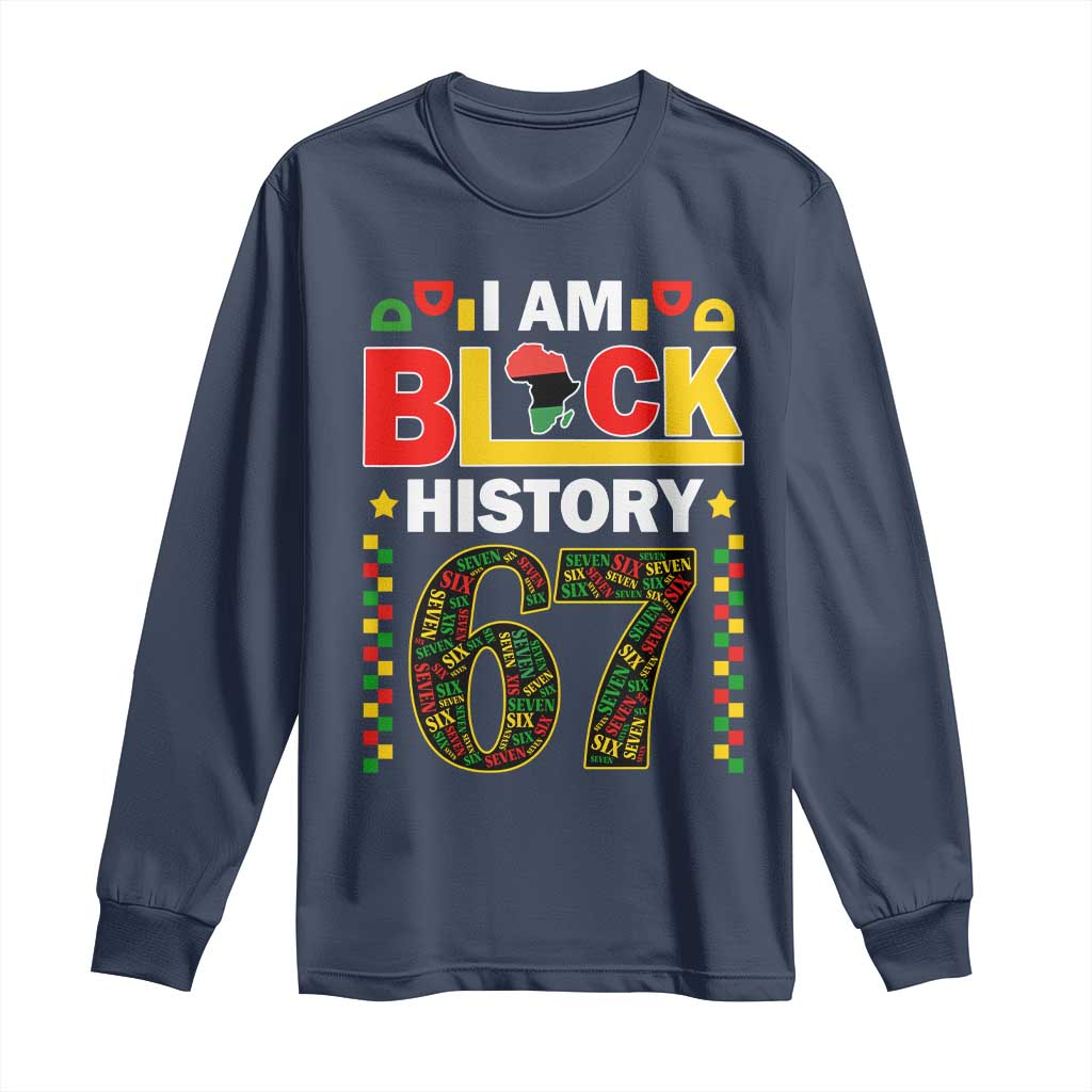67 Meme Black History Month Long Sleeve Shirt African American Pride TS12 Navy Print Your Wear