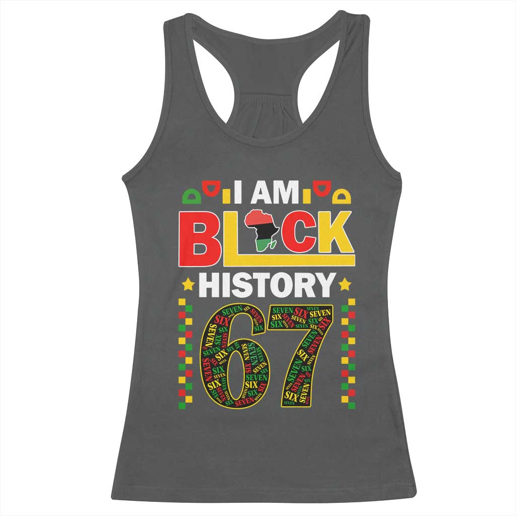 67 Meme Black History Month Racerback Tank Top African American Pride TS12 Dark Heather Print Your Wear