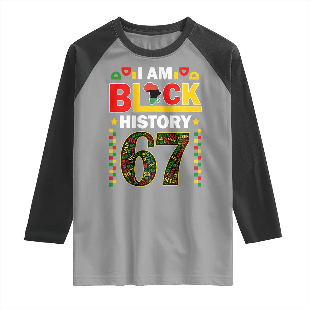 67 Meme Black History Month Raglan Shirt African American Pride TS12 Sport Gray Black Print Your Wear