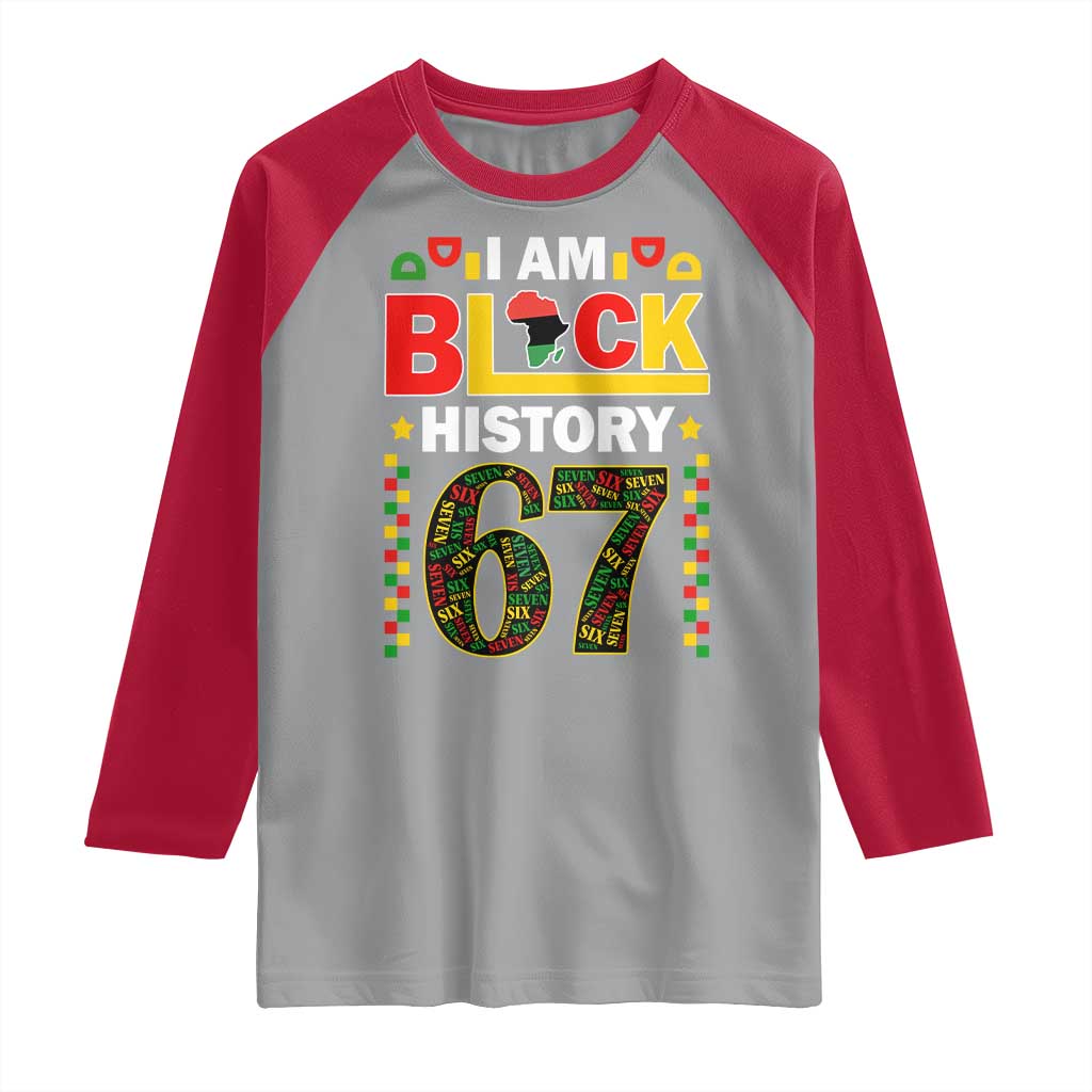 67 Meme Black History Month Raglan Shirt African American Pride TS12 Sport Gray Red Print Your Wear