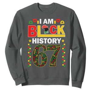 67 Meme Black History Month Sweatshirt African American Pride TS12 Dark Heather Print Your Wear