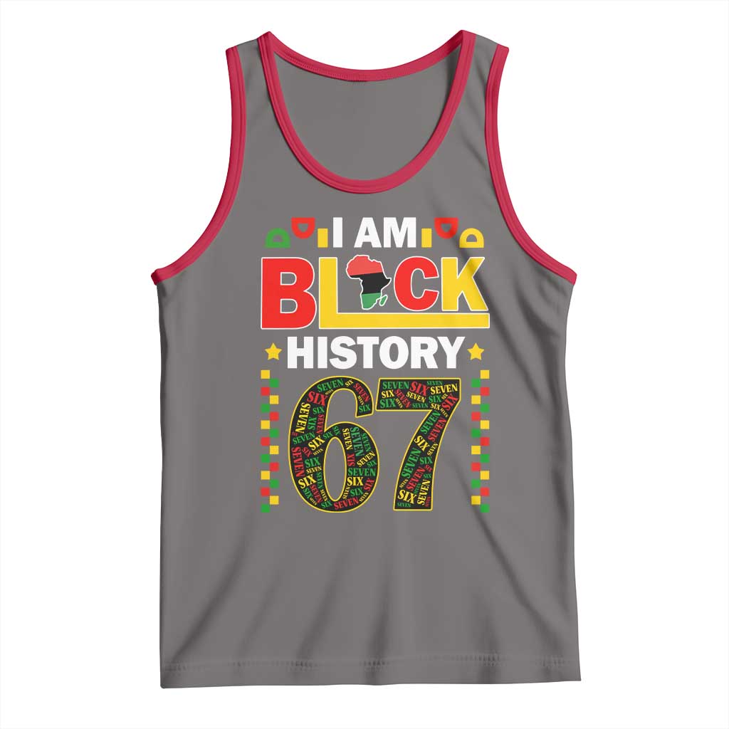 67 Meme Black History Month Tank Top African American Pride TS12 Deep Heather Red Print Your Wear