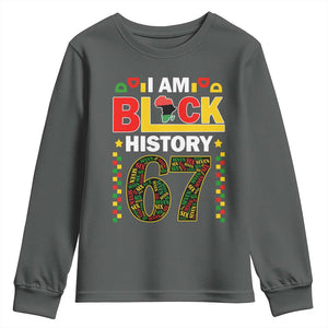 67 Meme Black History Month Youth Sweatshirt African American Pride TS12 Dark Heather Print Your Wear