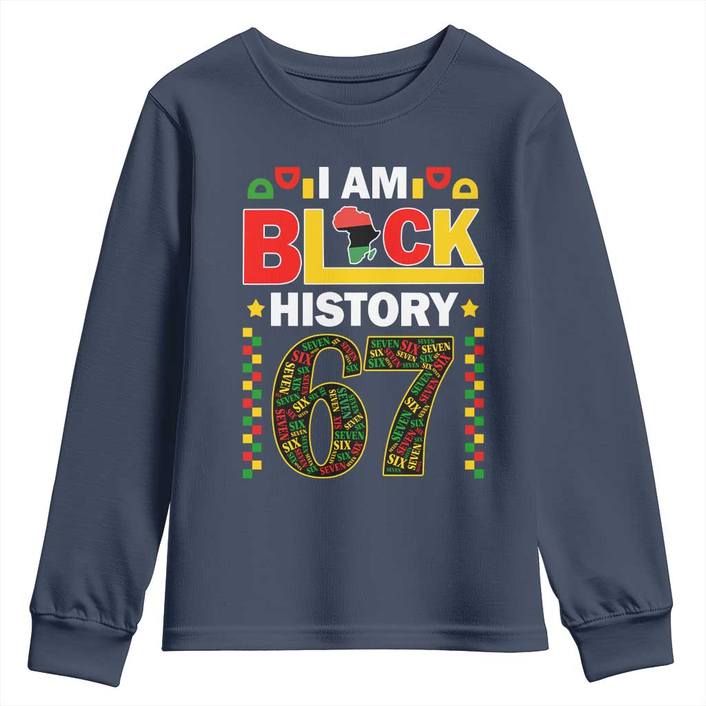 67 Meme Black History Month Youth Sweatshirt African American Pride TS12 Navy Print Your Wear