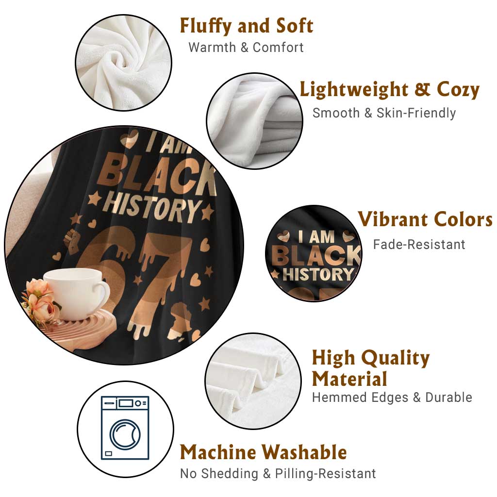 Funny Melanin Six Seven Meme Throw Blanket African American Gift TS12 Print Your Wear