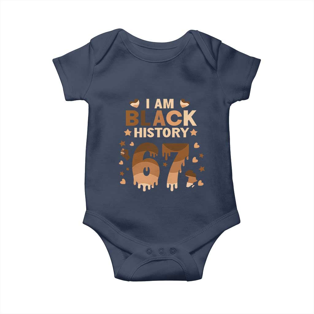 Funny Melanin Six Seven Meme Baby Onesie African American Gift TS12 Navy Print Your Wear