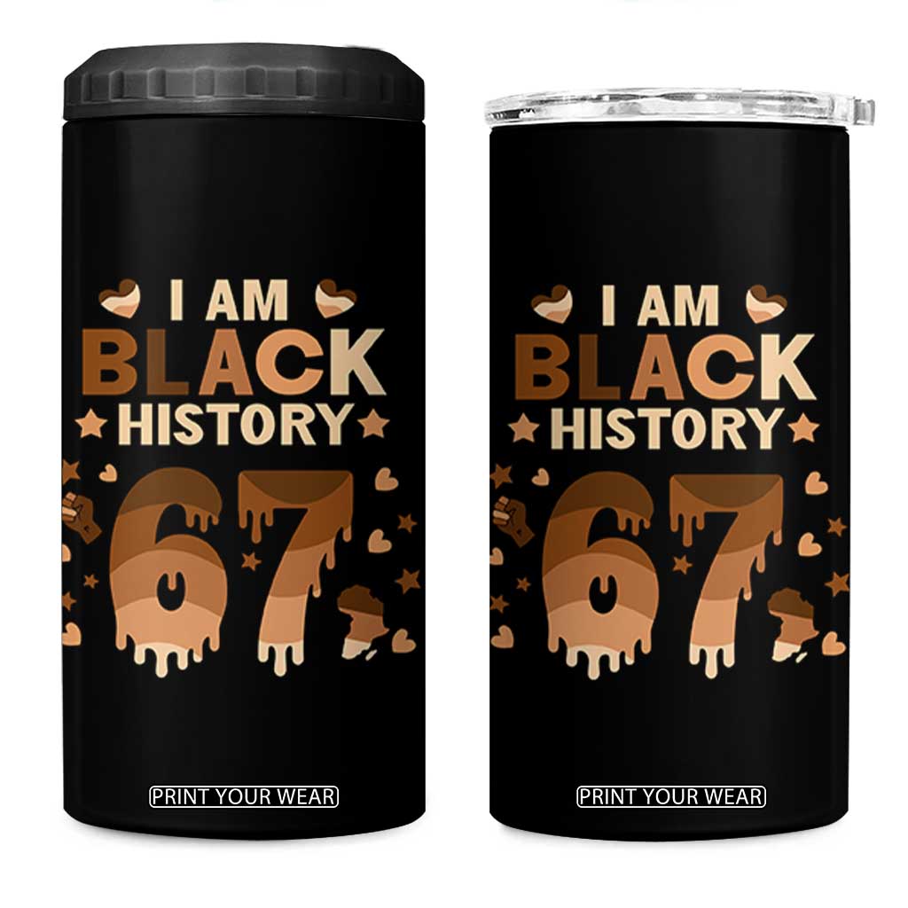 Funny Melanin Six Seven Meme 4 in 1 Can Cooler Tumbler African American Gift TS12 One Size: 16 oz Black Print Your Wear