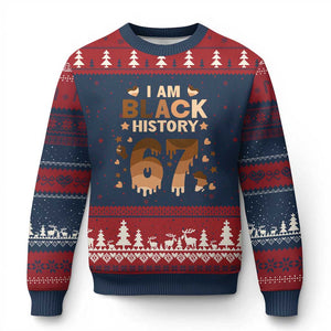 Funny Melanin Six Seven Meme Ugly Christmas Sweater African American Gift TS12 Navy Red Print Your Wear
