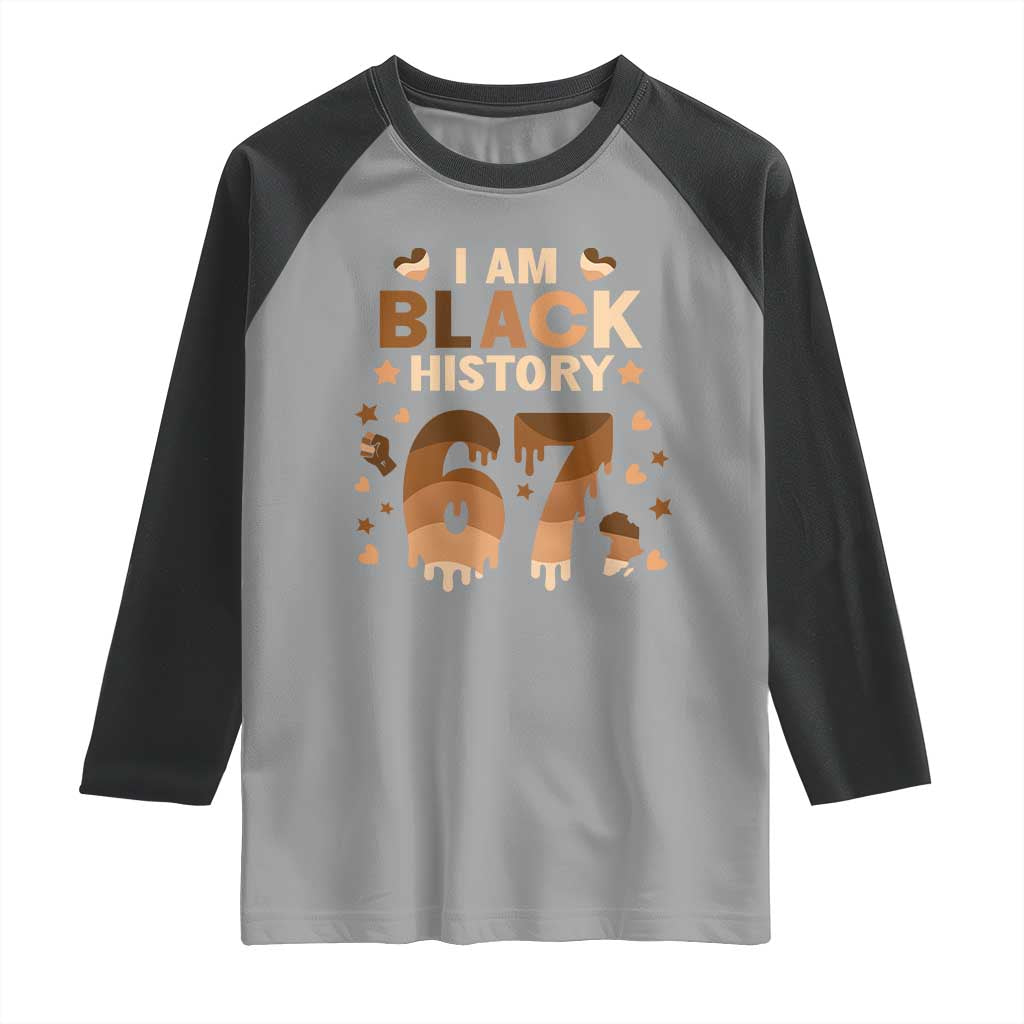 Funny Melanin Six Seven Meme Raglan Shirt African American Gift TS12 Sport Gray Black Print Your Wear