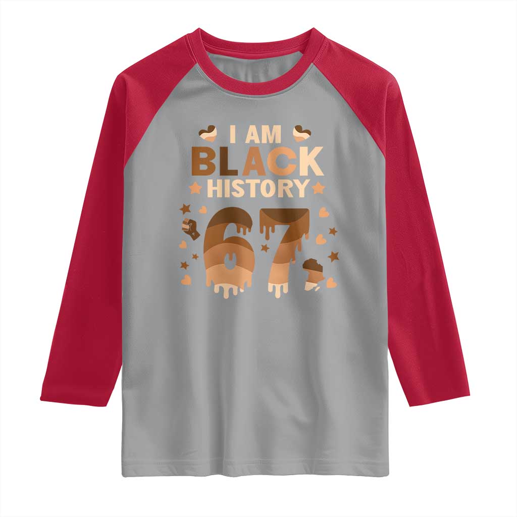 Funny Melanin Six Seven Meme Raglan Shirt African American Gift TS12 Sport Gray Red Print Your Wear