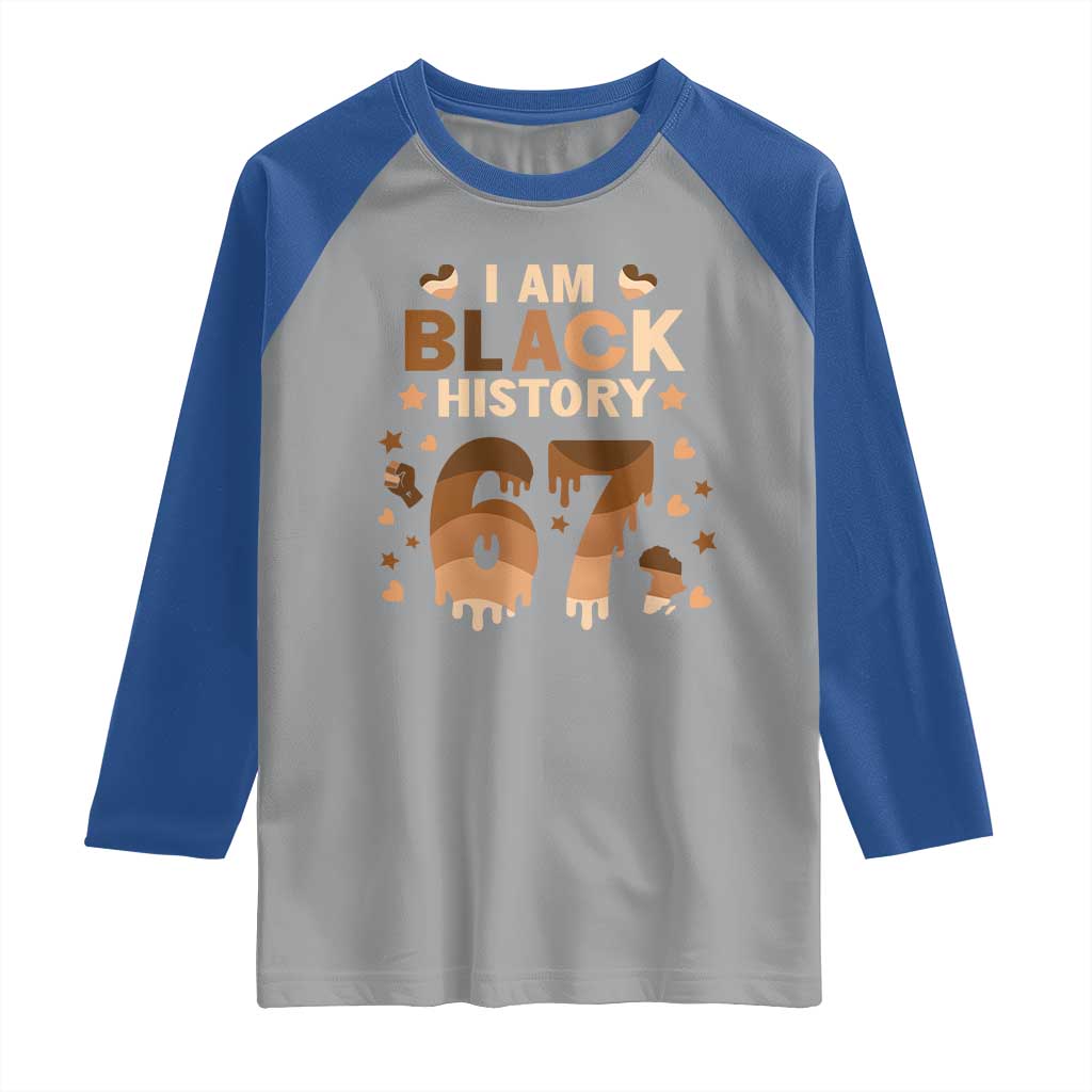 Funny Melanin Six Seven Meme Raglan Shirt African American Gift TS12 Sport Gray Royal Print Your Wear