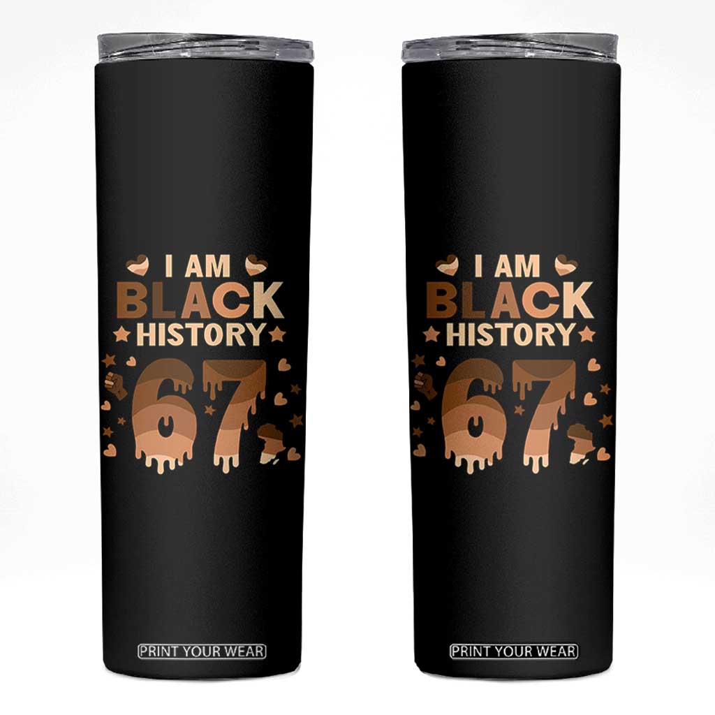 Funny Melanin Six Seven Meme Skinny Tumbler African American Gift TS12 Black Print Your Wear