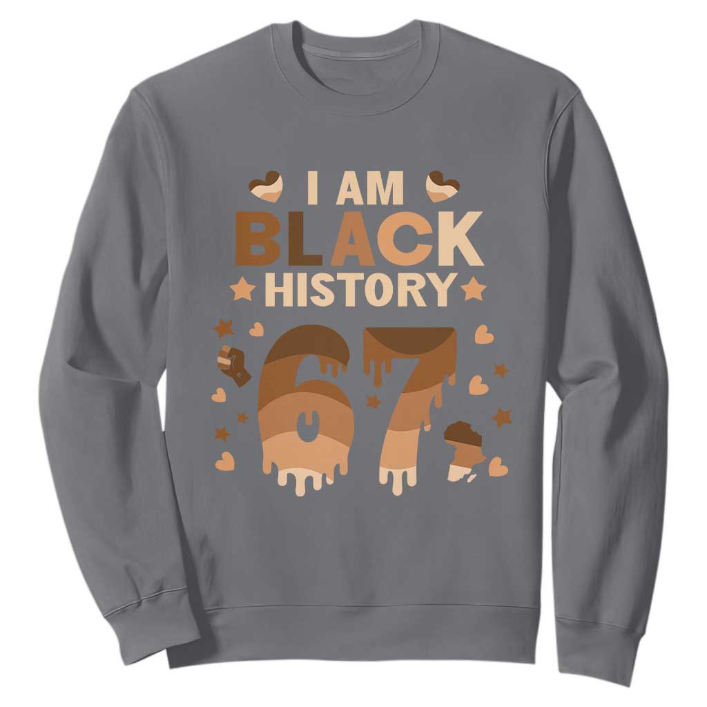 Funny Melanin Six Seven Meme Sweatshirt African American Gift TS12 Charcoal Print Your Wear