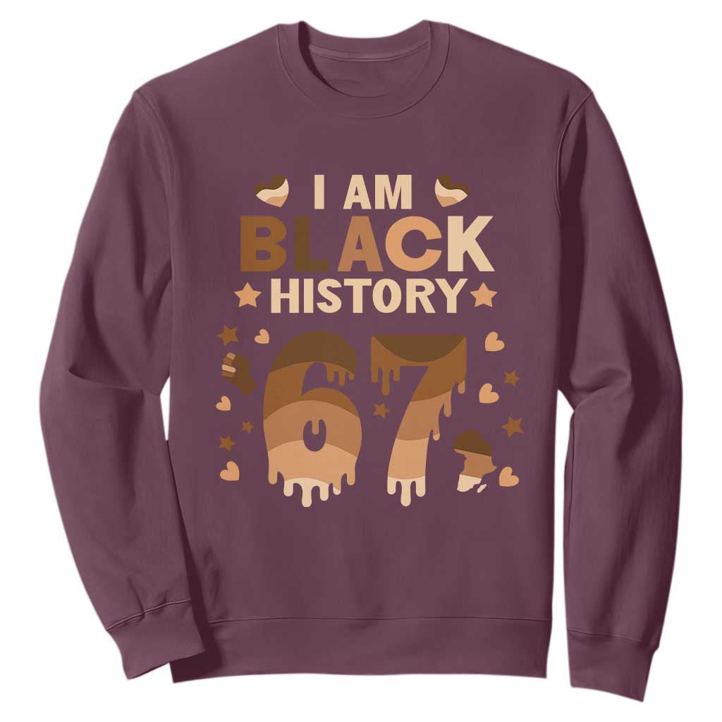 Funny Melanin Six Seven Meme Sweatshirt African American Gift TS12 Maroon Print Your Wear