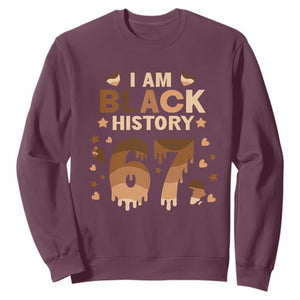 Funny Melanin Six Seven Meme Sweatshirt African American Gift TS12 Maroon Print Your Wear