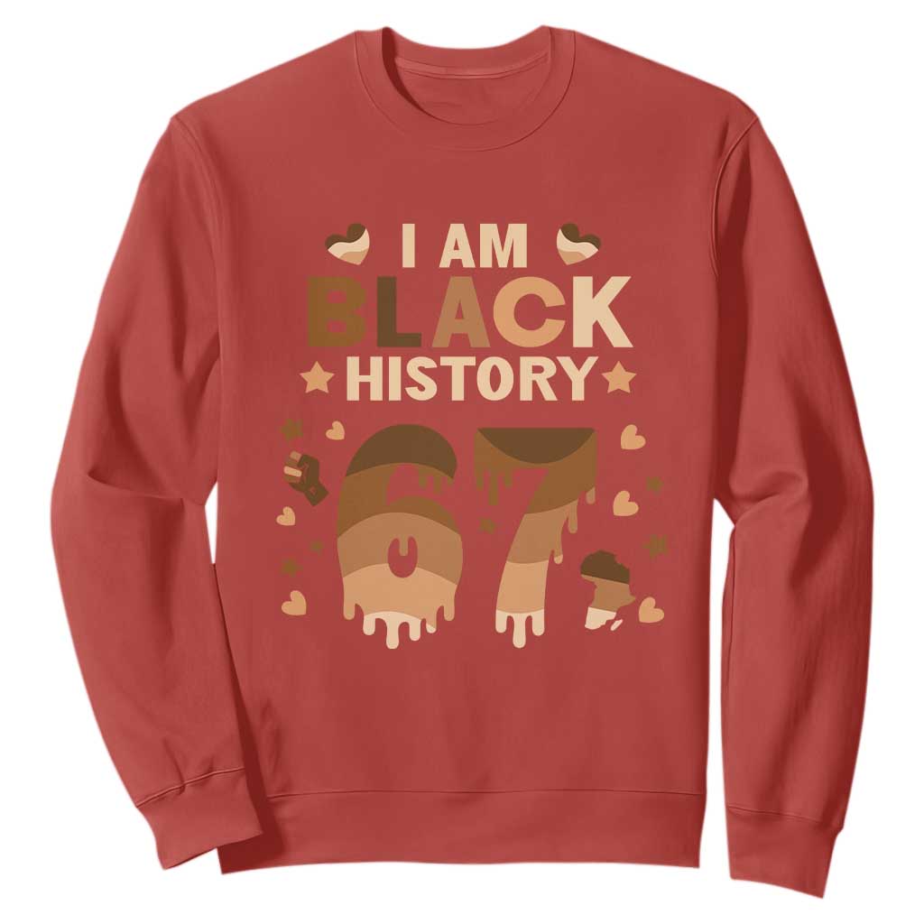 Funny Melanin Six Seven Meme Sweatshirt African American Gift TS12 Red Print Your Wear