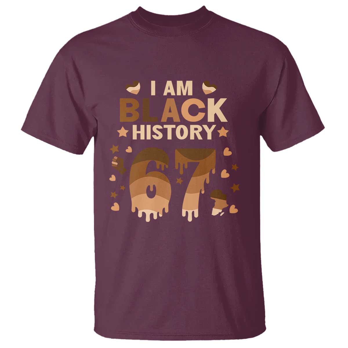 Funny Melanin Six Seven Meme T Shirt African American Gift TS12 Maroon Print Your Wear