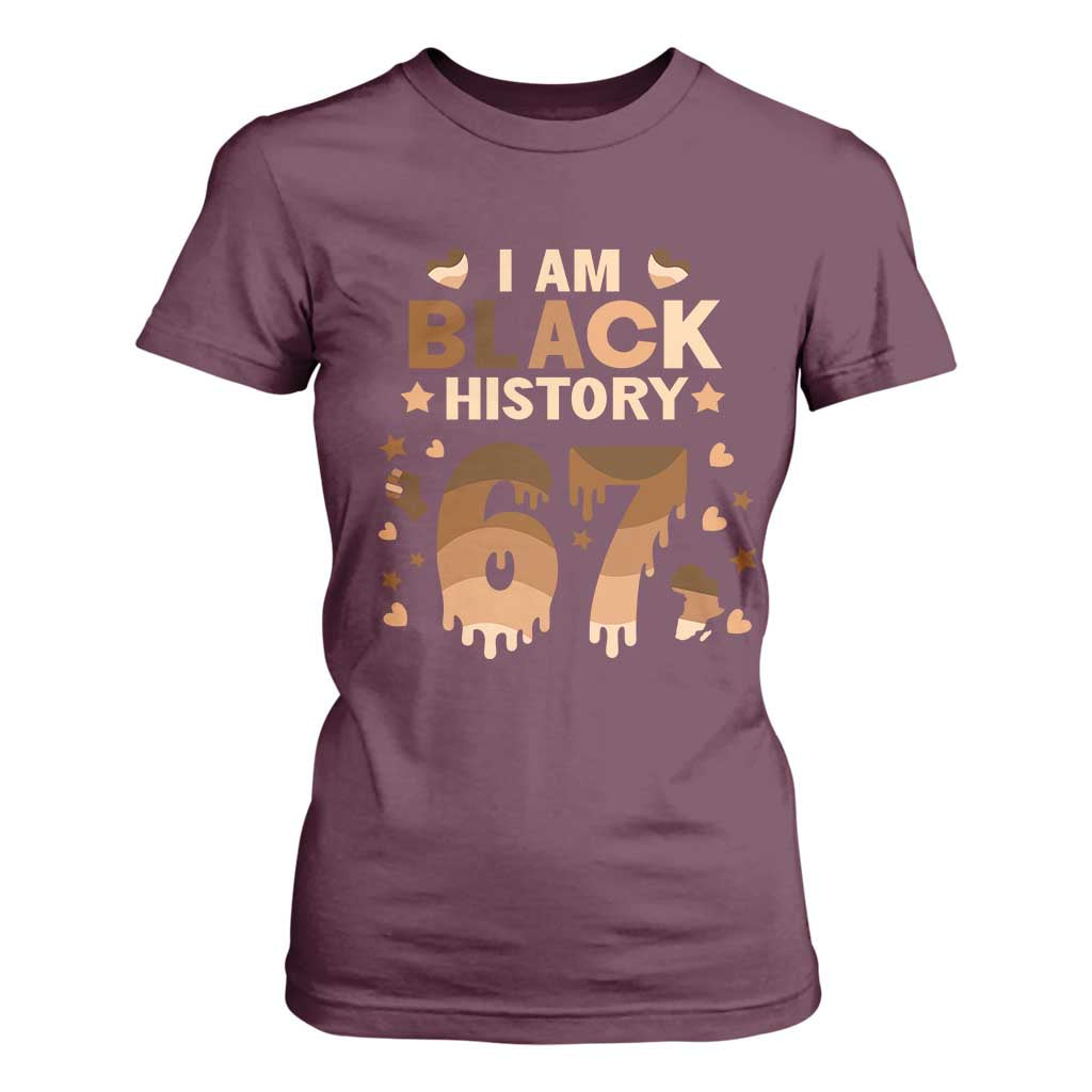 Funny Melanin Six Seven Meme T Shirt For Women African American Gift TS12 Maroon Print Your Wear