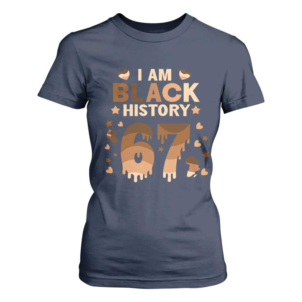 Funny Melanin Six Seven Meme T Shirt For Women African American Gift TS12 Navy Print Your Wear